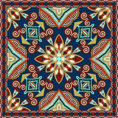Traditional ornamental floral paisley bandanna Square ornament N102