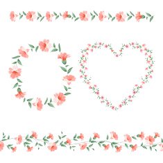 Set of flower frames