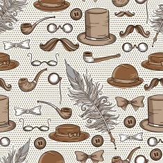 Retro gentleman elements pattern N4