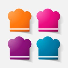 Paper clipped sticker chef cap N6