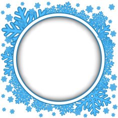 Frame with blue snowflakes