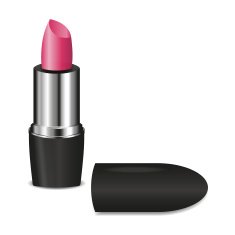 Open pink lipstick vector illustration on white