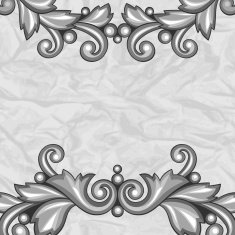 Background with baroque ornamental floral silver elements