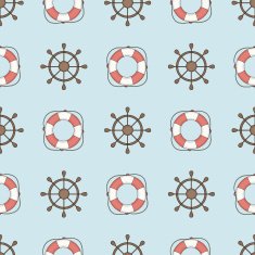 seamless vector pattern with helm and lifebuoy