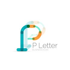 Minimal P font or letter icon design N23