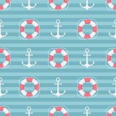 seamless vector pattern with anchor and lifebuoy N2