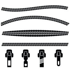 silhouettes of zipper