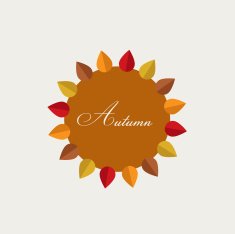 Autumn concept Floral sign Flat stylized flower