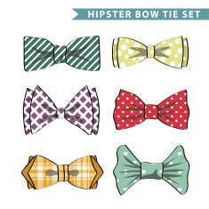 Several colored bow tie with simple pattern