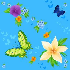 background of colorful butterflies flying and flowers N6