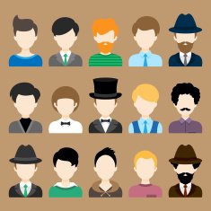 Set of Flat Icons with Man Characters N2