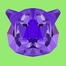 bright colored polygonal abstract geometric tiger background