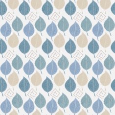 Seamless pattern with abstract autumn leaves in blue tones
