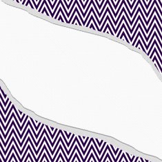 Purple and White Chevron Zigzag Frame with Torn Background