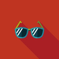 Sunglasses flat icon with long shadow N54
