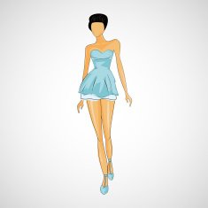Vector sketch girl in fashion clothes eps N22