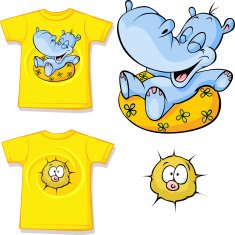 kid shirt with funny hippo love printed