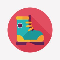 Boot flat icon with long shadow N5