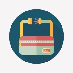 travel bag flat icon with long shadow N13