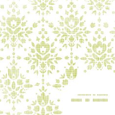 vector green textile damask flower frame corner pattern background