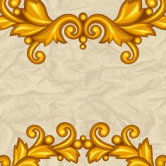 Background with baroque ornamental floral gold elements N2