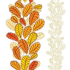 Seamless wallpaper with autumn leaves vertical composition N3