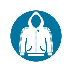 Jacket vector icon with zipper isolated