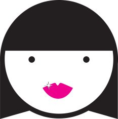 Girl with pink lips contemporary vector