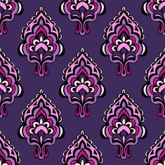 Purple Damask flower seamless vector vintage N2