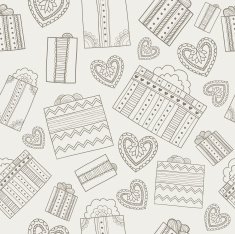 Love seamless pattern with gifts N2