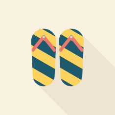 flip flop flat icon with long shadow N20
