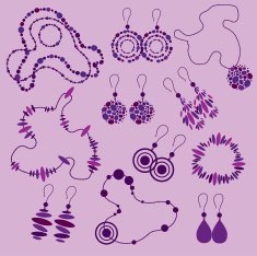 Vector set of fashion jewelry