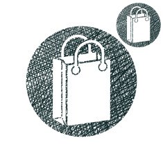 Shopping bag vector simple single color icon isolated on white N11