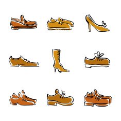 Vector collection of shoes illustrated footwear N3