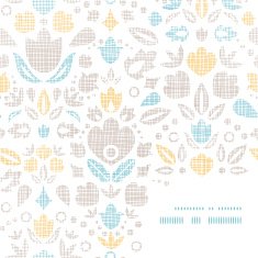 Abstract vintage ornamental tulips textile frame corner pattern background