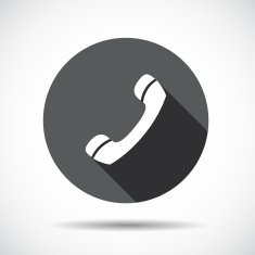 Phone Flat Icon with long Shadow Vector Illustration