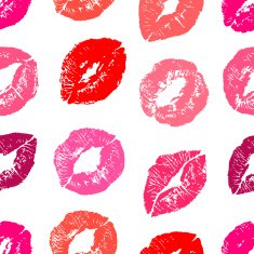 Seamless pink lips prints
