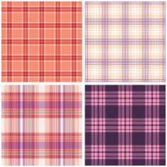 Vector tartan textile texture set N9