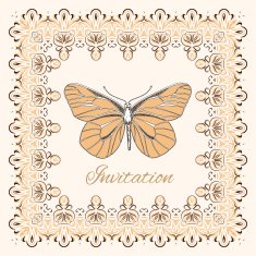 Abstract decoration vintage background and butterfly