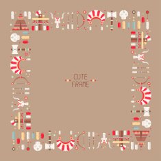 Frame of vector colorful ethnic set