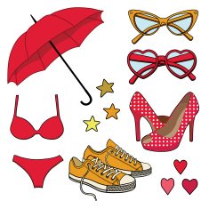 vector set with fashion accessories