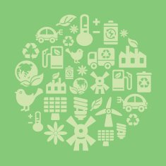 Environmental Protection Icons in Circle Shape