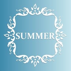 Summer Design with floral pattern on a blue background N10