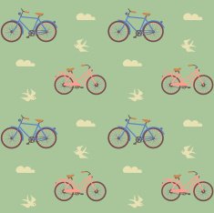 Bicycle ride Seamless pattern