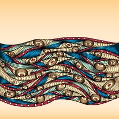 Abstract doodle decorative waves background N2