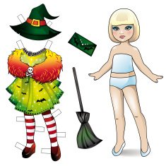 Paper doll Halloween collection N4