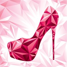 Diamond Abstract Low Poly High Heel