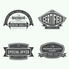 collection of retro vintage style labels and banners