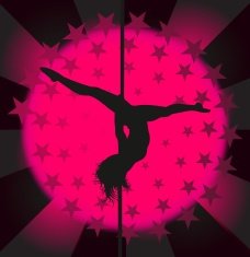 Sexy pole dancer - vector
