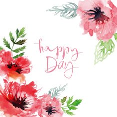 Watercolor greeting card flowers N163